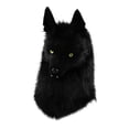 thumbnail image 3 of Sombrero de cabeza de lobo husky, gorro de cosplay, accesorio de disfraz de felpa suave, sombrero de cabeza de animal para Negro, 3 of 9