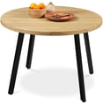 thumbnail image 1 of Best Choice Products Table à Manger Ronde Moderne Mi-Siècle 35,5 Pouces avec Pieds en Acier, Pieds Réglables - Naturel, 1 of 7