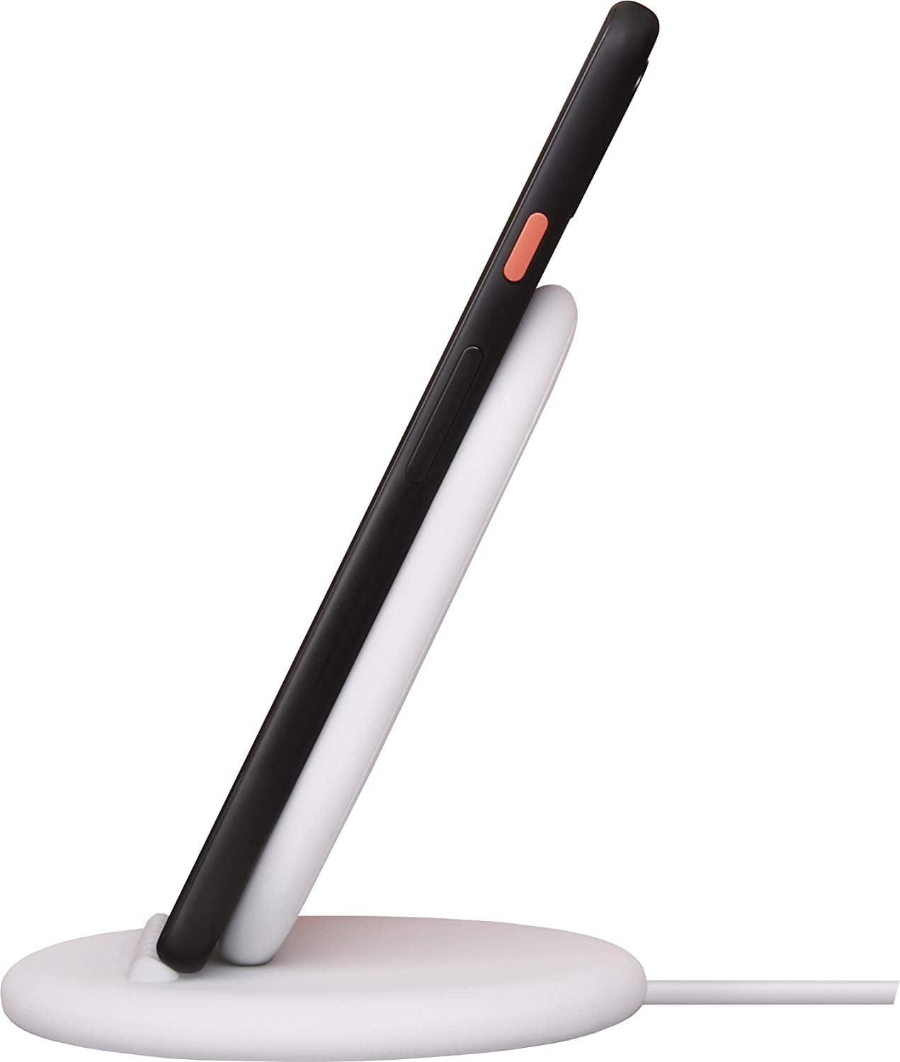 Google Stand Wireless Charger Qi-Certified, Fast Charging iPhone 12 Pro, 12 Pro Max, 12 Mini, 12, iPhone 11 Pro, 11 Pro Max, 11, iPhone SE 2nd Generation- Retail Packaging White