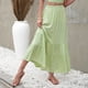 thumbnail image 5 of Moda mujer verano cintura alta sólido Casual una línea volante falda larga Wmkox8yi FGJ1952, 5 of 6