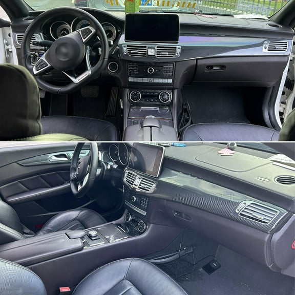 Car-Styling Carbon Fiber Car Interior Center Console Color Change Molding Sticker Decals For Mercedes Benz CLS W218 2012-2017