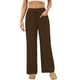 thumbnail image 2 of Amzcrzy Pantalones Mujer A Rayas Informales Cintura Alta Cordón Elástico Tipo Bóxer Cómodos Holgados Anchos Con Bolsillos Tallas S-2XL Marrón, 2 of 8