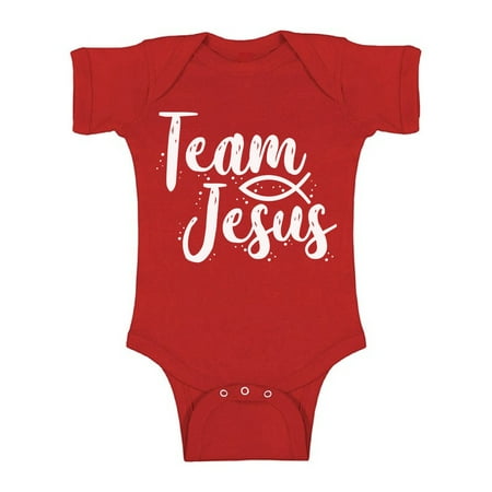 

Awkward Styles Team Jesus Baby Bodysuit Short Sleeve White Romper for Kids Christian Romper for Boys Christian One Piece for Girls Jesus Romper for Children Christian Gifts for Child Newborn Clothing