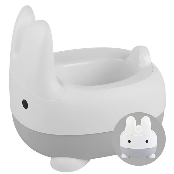 ToeZee Bunny Toddler Potty Training Toilet Seat - Comfortable Toddler Toilet Seat - Easy to Clean Removable Bowl - Non-Slip Kids Potty Chair - Toddler Potty Seat for Boys & Girls Gray