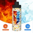 thumbnail image 5 of Logiee Colorful Checkered 1 Print Water Bottle,18oz Sports Insulated Kettle for Cycling Gym Basketball Outdoor, Suitable as a Present, 5 of 7
