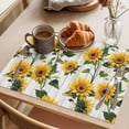 thumbnail image 3 of Summer Sunflower Placemats Set of 4, Retro Flower Wood Grain Non-Slip Place Mats Washable Table Mats for Kitchen Dining Table Decorations Indoor/Outdoor, 3 of 9