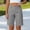 *Gray, variant on Women's Solid Color Elastic Waist Cargo Shorts with Button and Pockets ,Casual Utility Shorts Army Green,Womens Plus M