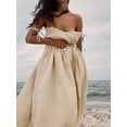 thumbnail image 2 of Women Cocktail Dresses Sweetheart Neck Long Dress Tie-up Tighten Waist Vacation Dresses Sleeveless Backless Casual Dresses Flowy Cami Dresses for Summer, 2 of 8