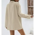 thumbnail image 4 of LEKODE Two Piece Sets for Women Lounge Sets for Women Fall Outfits for Women 2025 Two Piece Outfits Summer Set Button Down Shirt Drawstring Shorts Pockets 2 Piece Set Short Sleeve Blazer Beige L, 4 of 5
