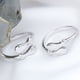 thumbnail image 2 of Anillo de pez doble elegante, delicado anillo de trefilado ajustable (plata), 2 of 6