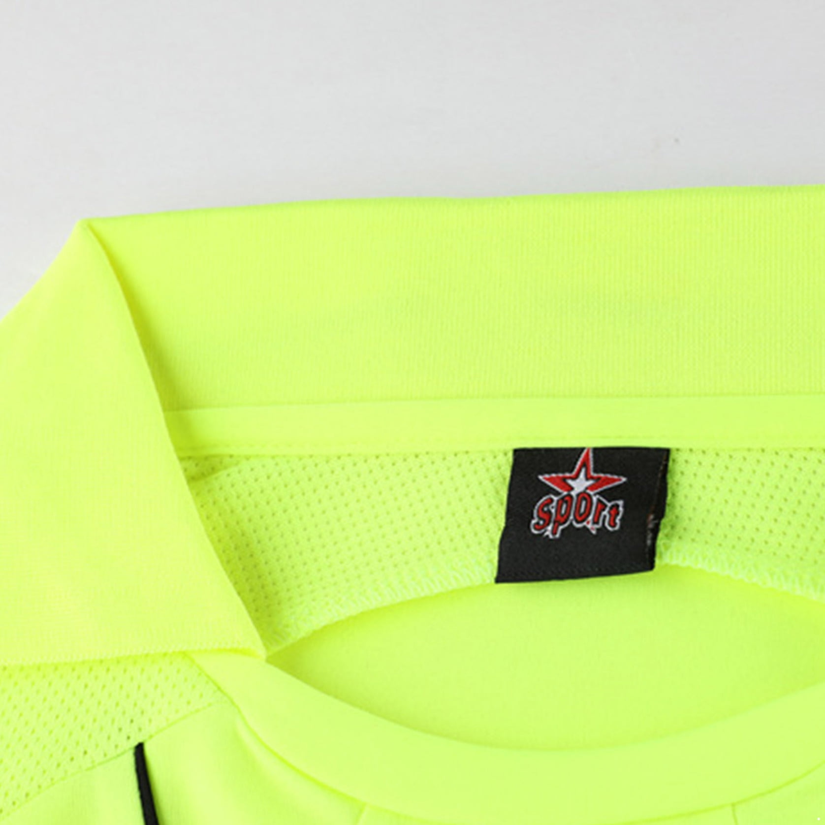 Manyakai Men Soccer Referee Athletic Uniform Soccer Competition Jersey And Shorts Set with Pockets Fluorescent Green L