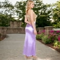 thumbnail image 6 of Women's High-Waisted Satin Maxi Skirt - X Large, Purple, 6 of 7
