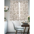 thumbnail image 4 of Farmhouse Khaki Sheer Curtains 72 Inch Length 2 Panels Set for Living Room/Bedroom, Vintage Flower Leaf Botanical Plant Semi Curtain Sheers Drapes Rod Pocket Curtains Window Treatment Set 52''x72''x2, 4 of 7
