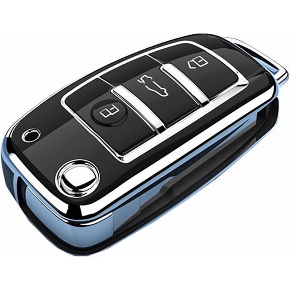 Key Fob Cover for Audi Q3 Q2L A2L, Soft TPU Car Key Case Full Protection Keychain Remote Start Protector,Grey