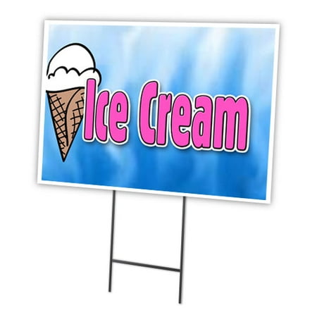 SignMission C-1824 Ice Cream 1 18 x 24 in. Ice Cream 1 Yard Sign & Stake