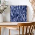 thumbnail image 2 of Framed Canvas Wall Art for Living Room Navy Blue Stripes Wall Decor, Waves Lines Striped Aesthetic Paintings for Bedroom Office Kitchen Bathroom, Ready to Hang Artwork Wall Pictures 8x8 Inch, 2 of 9