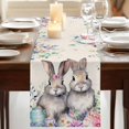 thumbnail image 3 of Table Runners 70 Inches Long Dress Scarves, Bunny Easter Farmhouse Coffee/Dining/Kitchen Table Decor, Holiday Table Runner, Eucalyptus Leaves Spring Floral Eggs Rustic 13x70 Inch, 3 of 9