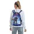 thumbnail image 5 of Yiaed Astronauts Start Running Print Lightweight Backpack Travel Backpacks Hiking Daypack for Women Men, 5 of 5