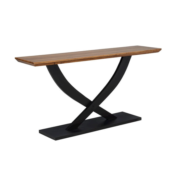 Best Master Furniture Danport Rectangle Transtional Console Table with Wood Top, Natural/Espresso