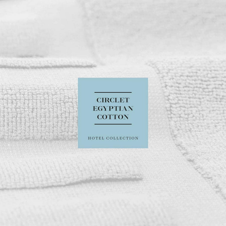 White Classic Luxury Bath Mat Floor Towel Set - Absorbent Cotton Hotel Spa  Showe