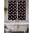 thumbnail image 4 of Valentine's Day Living Room Curtains 2 Panel, Pink Bows Shining Stars Modern Black Cafe Window Treatment, Extra Long Farmhouse Bedroom Bathroom Kitchen Curtains Drapes 104"x72", 4 of 6