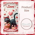 thumbnail image 2 of Pink Flamingo Happy Valentine's Day Banner Red Roses Romantic Design Heart Elements Gold Glitter for Couples Romantic Party Indoor Decoration Valentine's Celebration, 2 of 8