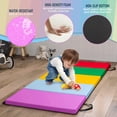 thumbnail image 4 of Betterhood 5-Panel Folding Gymnastics Mats for Tumbling, 79"x32"x1.5" Exercise Mats W/Hook & Loop, Non-Slip Bottom & Carrying Handles, Rainbow Gym Mats for Kids, Tumbling Mats for Home, 4 of 7