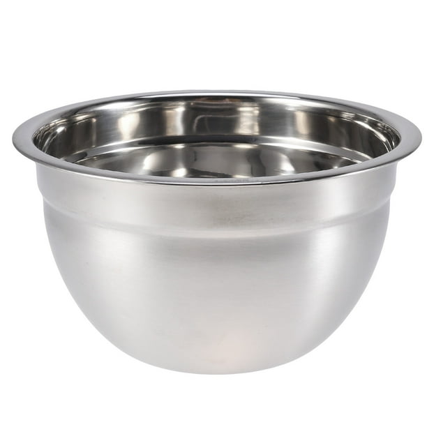 Cuenco de acero inoxidable para mezclar, ensaladera de frutas profunda, recipiente para batir huevos, ideal para restaurantes y hogares (20 cm, sin tapa).