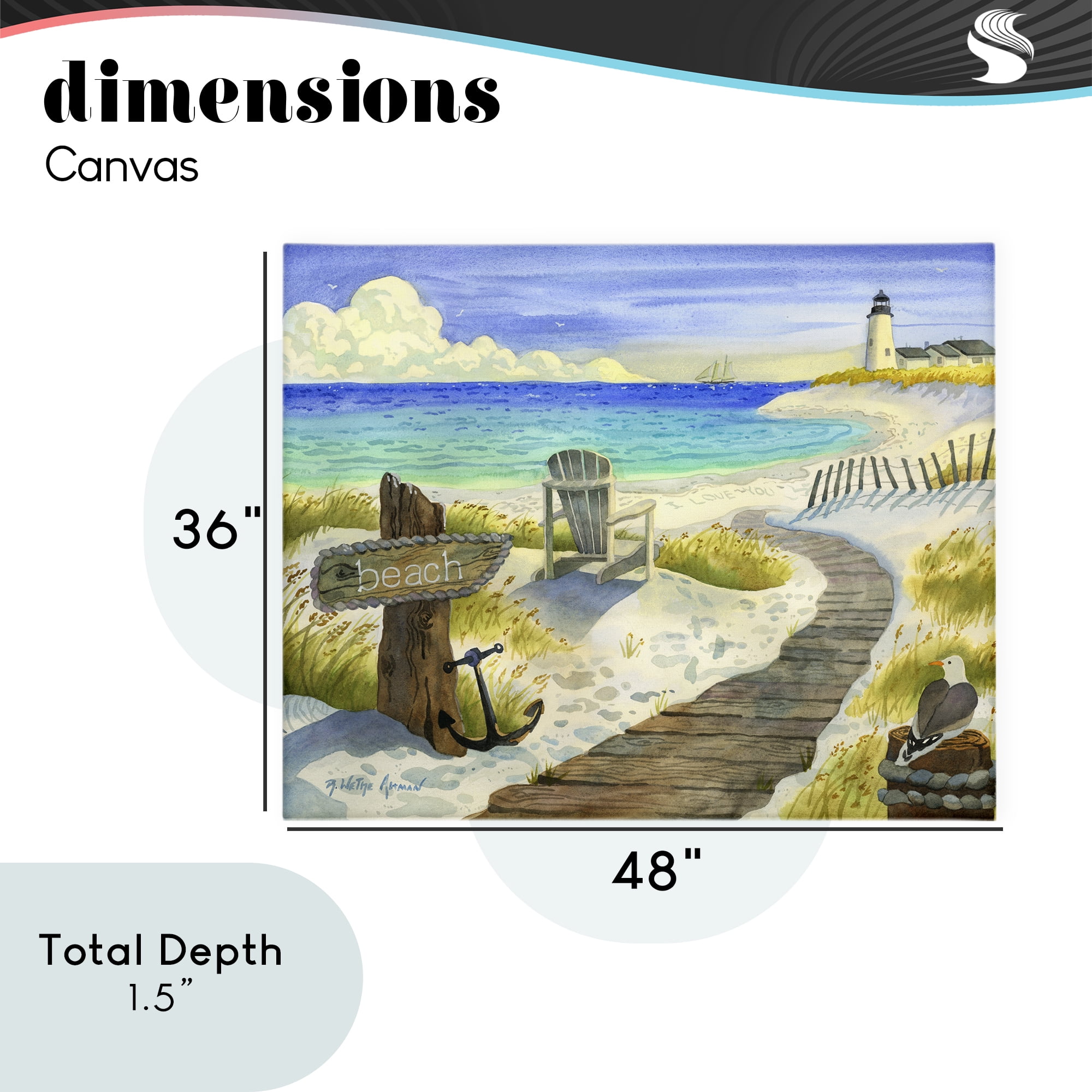 Stupell Industries Boardwalk To The Lighthouse Canvas Wall Art, design by Robin Altman