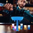 thumbnail image 3 of Mohdy Party Rotating Wine Glass Rack (6-Point Glass) + 6 Colorful Cups (Acrylic Material) Blue,6 Shot Glass Dispenser and Holder -Dispenser for Filling Liquids,Shots Dispense, 3 of 3