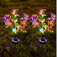 thumbnail image 2 of Solar Garden Lights Outdoor Waterproof, Multicolored Solar Decorative Stake Lights with 22LED 17 Butterfly Solar Lights for Garden Patio Lawn Terraces, Yards and Paths Decor (2 Pack), 2 of 9