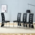 thumbnail image 3 of Noble House Modern Minimalist 4-Piece Dining Chair Set - Black Saddleback, 3 of 10