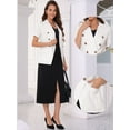 thumbnail image 2 of DARING DIVA Women's Double Breasted Work Office Short Sleeve Lapel Blazer M White, 2 of 6