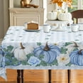 thumbnail image 2 of Fall Tablecloth Thanksgiving Tablecloths Rectangular 60x102 Inch, Autumn Harvest Plaid Blue Pumpkin Flower Table Cover Waterproof for Fall Thanksgiving Dinning Table Decorations, 2 of 6