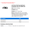 thumbnail image 2 of Left Driver Side Fog Light Bezel - Compatible with 2016 BMW 328i, 2 of 2