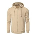 thumbnail image 2 of LWavelet Men’s Full Zip Hooded Sweatshirt Quilted Lightweight Casual Jacket with Adjustable Drawstring and Arm Pocket for Everyday Comfort, 2 of 5