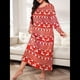 thumbnail image 4 of Camisón de Larga para Mujer, Estampado, Camiseta, Vestido de Dormir Alce - Rojo XXL, 4 of 6