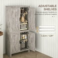 thumbnail image 5 of Resenkos 64-Inch Freestanding Kitchen Pantry with Four Doors, Features Three Adjustable Interior Shelves for All Your Storage Needs, Gray Oak, 5 of 7