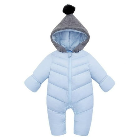 

Clearance Sale Infant Baby Down Jacket Snow Jumpsuit Pompom Hoodedborn Boys Girls Snowsuit Zipped Winter Warm One Piece 0-18M