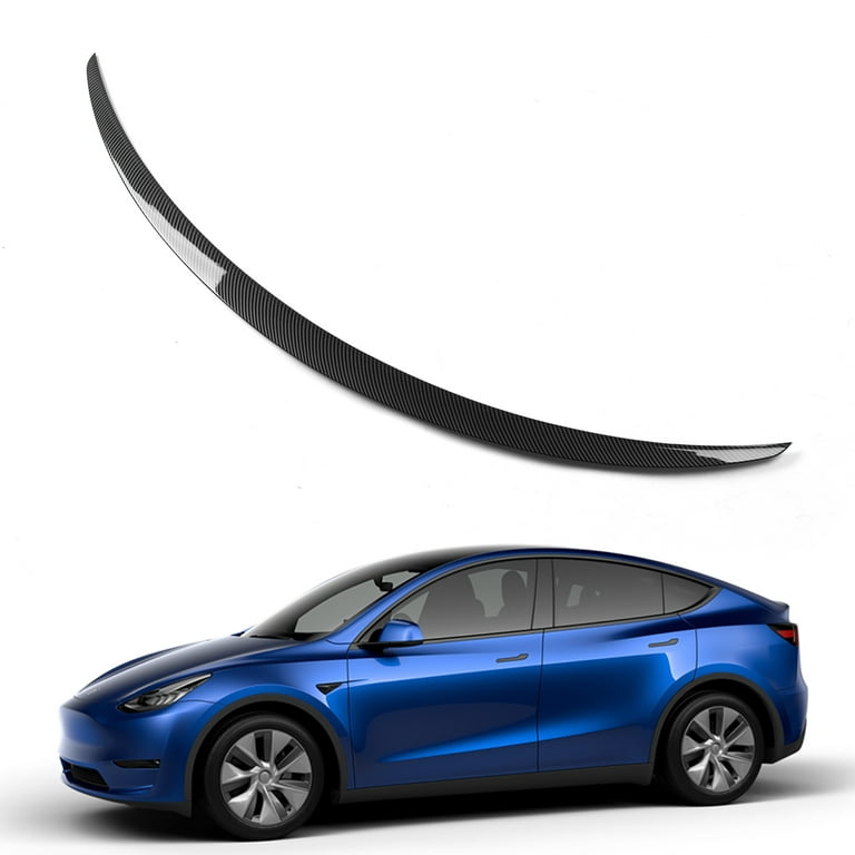 Fit Tesla Model Y Spoiler Wing Performance Car Rear Spoiler Trunk Lip Kit  Tesla Model Y Accessories 2020 2021 2022 2023 (Glossy Carbon Fiber Pattern)  