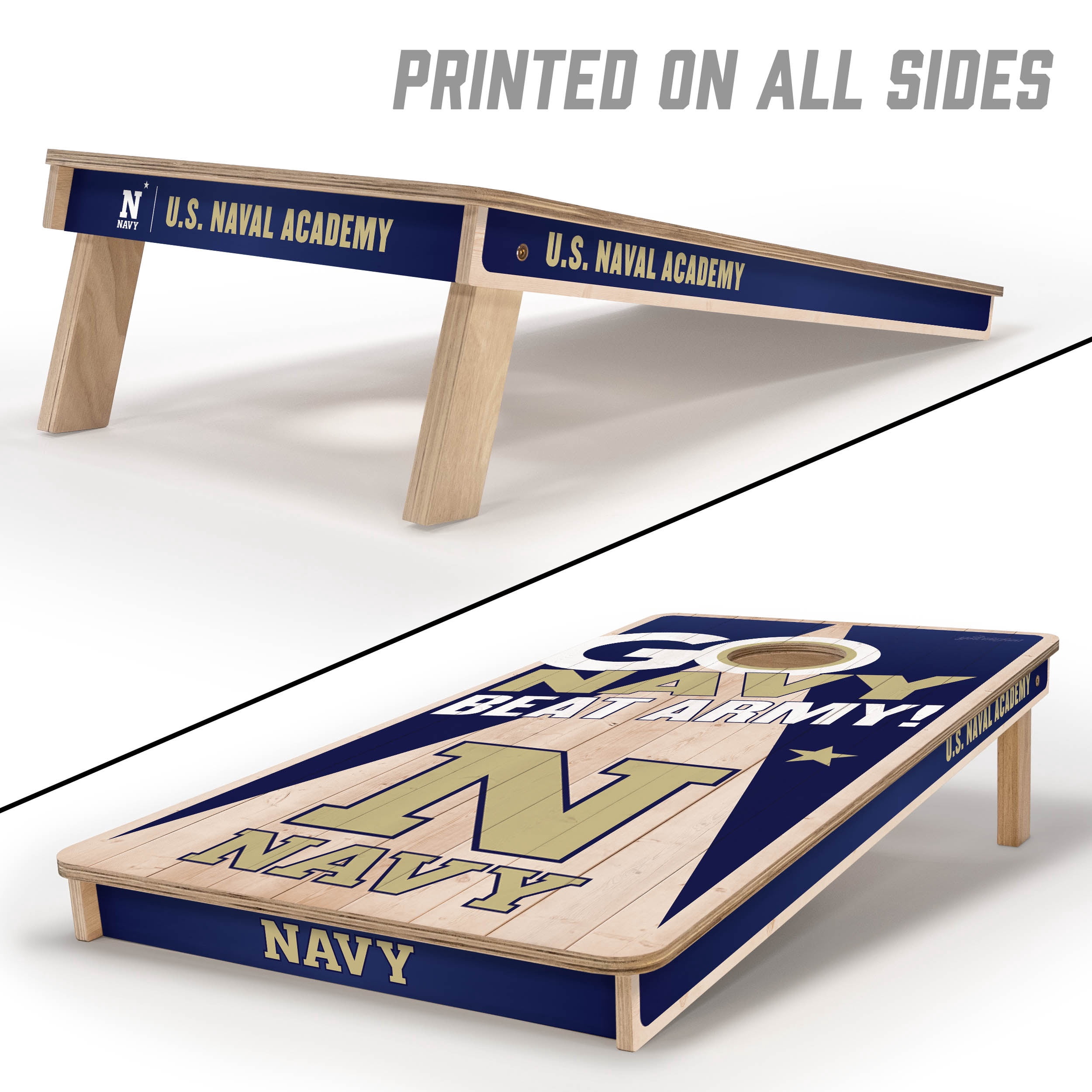 YouTheFan NCAA US Naval Academy 2' x 4' Cornhole Game No Bags