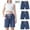 Navy, variant on Cethrio Girls Summer Shorts Size 7-8 T, Casual Cotton Linen 3 Piece Gifts Athletic Shorts Beige