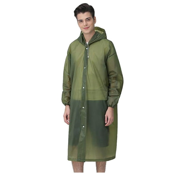 XZNGL Mens Outdoor Travel Fashion Adult Raincoat Thick Transparent EVC Raincoat