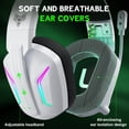 thumbnail image 5 of Vakedy Wireless Gaming Headset with Mic for PS5 PS4 PC Switch Mac Phone, 60H Playtime All-Day Play, Noise Canceling Mic, 2.4GHz + Bluetooth, 23ms Sync​ for Gamers,White, 5 of 8