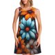 thumbnail image 1 of Balery Colorful Blooming Flowers Vestidos de verano para mujer con estampado: vestido holgado sin mangas, vestido playero informal y cómodo para días calurosos., 1 of 7