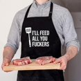 thumbnail image 2 of 3 Pockets Adjustable Bib Apron Thicker Version Waterproof With Extra Long Ties Cooking Kitchen Aprons For Bbq Drawing, Women Men,chef Red, 2 of 4