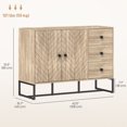 thumbnail image 3 of HOMCOM Buffet, Armoire de 42,5 Pouces avec Étagères et 3 Tiroirs Chêne, 3 of 10