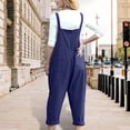 thumbnail image 6 of Patlollav Summer Jumpsuits for Women Cotton and Linen Solid Pocket Casual Sleeveless Suspender Jumpsuit, 6 of 6