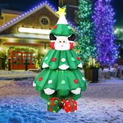 VIVOHOME Arbre de Noël gonflable éclairé par LED de 6 pieds de hauteur avec Pop up Santa et 2 coffrets cadeaux Blow up Décoration de cour extérieure