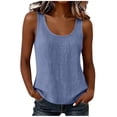 thumbnail image 2 of SwiftWear Women's Cotton Linen Tank Top Crew Neck Wide Strap Cami Casual Summer Top with Striped Pattern​, 2 of 7